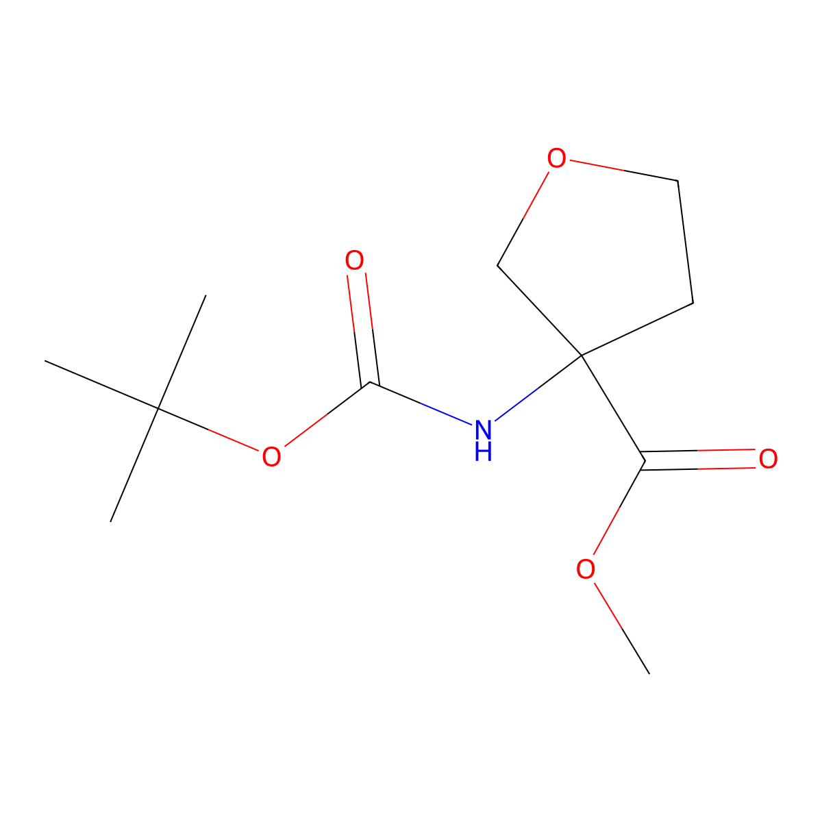 Methyl 3-(Boc-amino)tetrahydrofuran-3-carboxylate molecular structure, CAS 1144505-59-8
