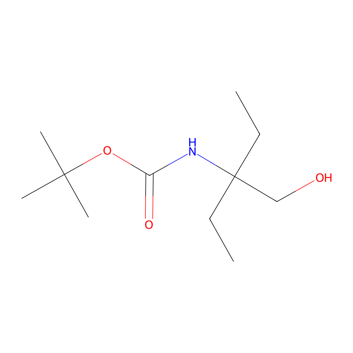 tert-butyl N-(2-ethyl-1-hydroxybutan-2-yl)carbamate molecular structure, CAS 1144505-60-1