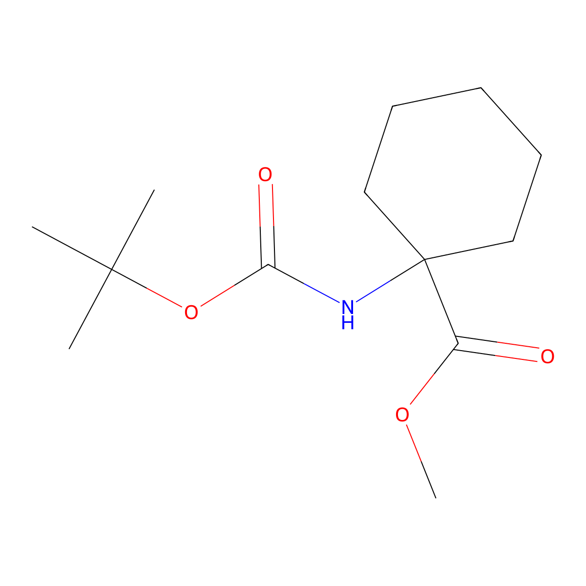 Methyl 1-([(tert-butoxy)carbonyl]amino)cyclohexane-1-carboxylate molecular structure, CAS 1144505-90-7