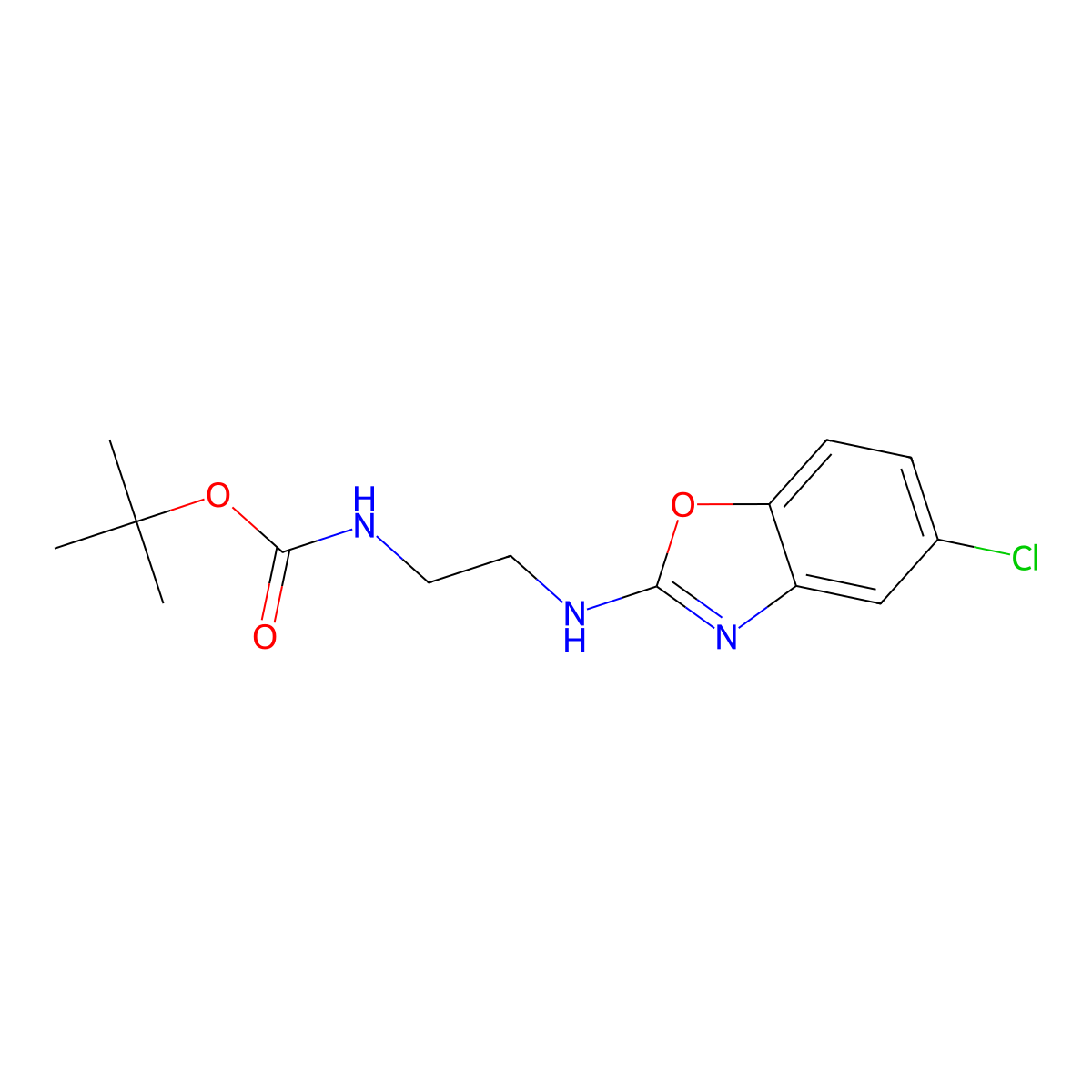 tert-Butyl 2-(5-chlorobenzo[d]oxazol-2-ylamino)ethylcarbamate molecular structure, CAS 1144509-75-0