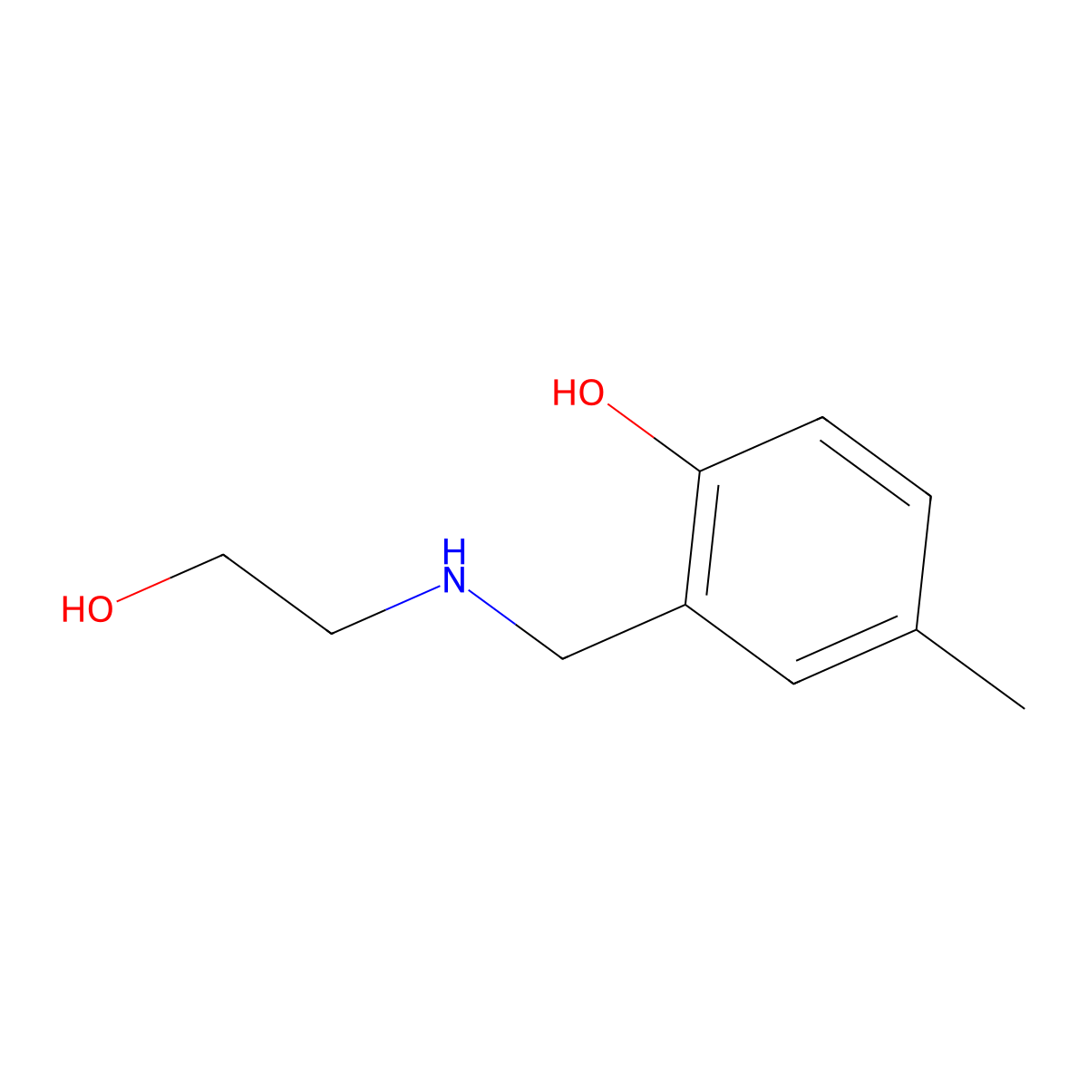 2-{[(2-Hydroxyethyl)amino]methyl}-4-methylphenol molecular structure, CAS 114451-00-2