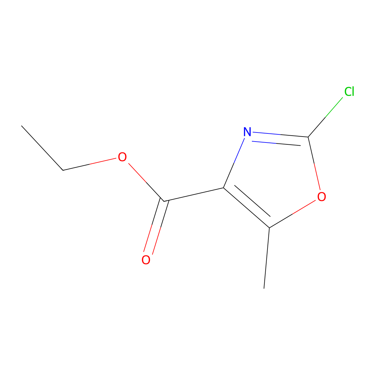 Ethyl 2-chloro-5-methyl-1,3-oxazole-4-carboxylate molecular structure, CAS 1144520-57-9