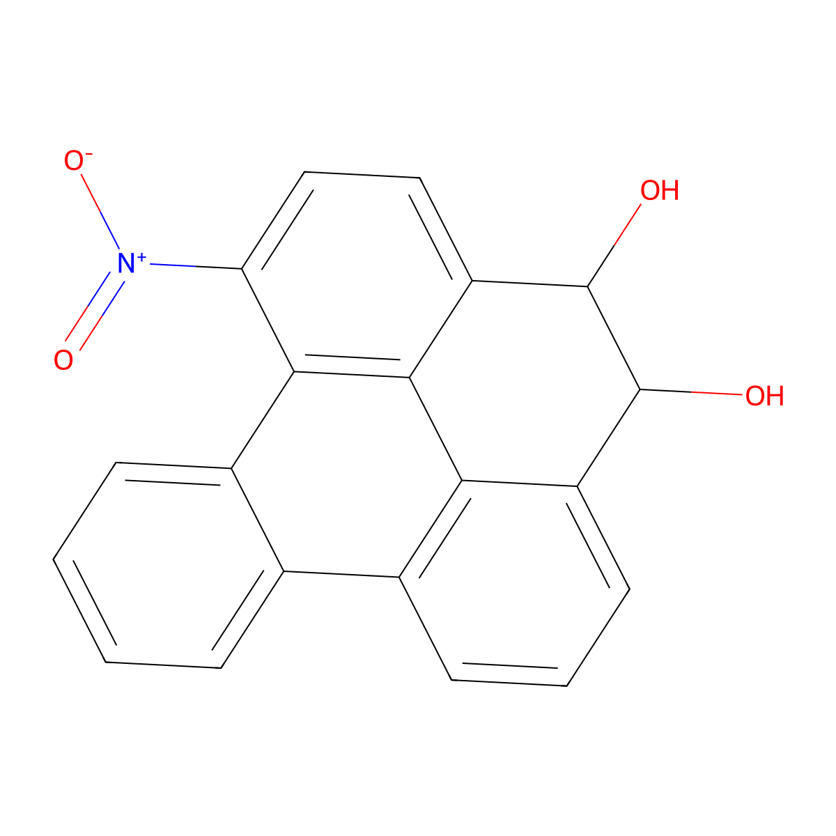 trans-4,5-Dihydroxy-1-nitro-4,5-dihydrobenzo(e)pyrene molecular structure, CAS 114454-59-0