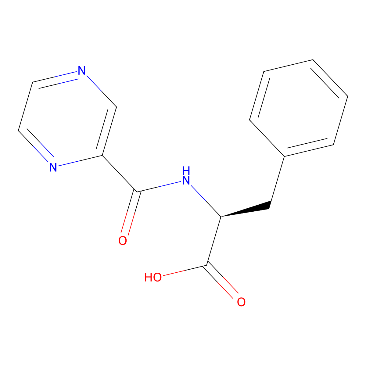 N-(Pyrazinylcarbonyl)-L-phenylalanine molecular structure, CAS 114457-94-2