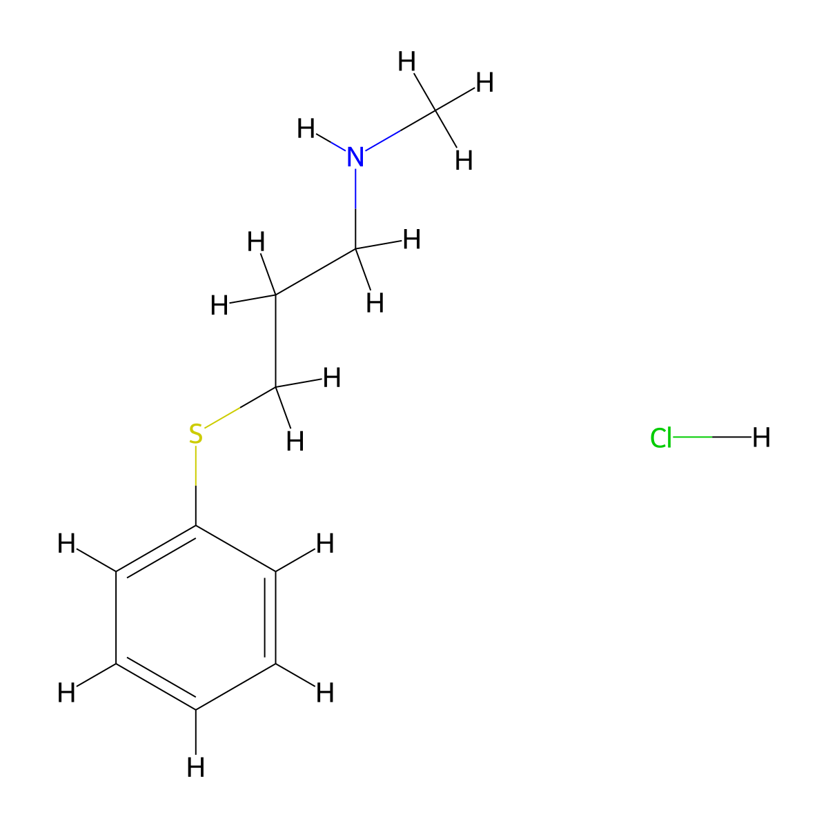 N-Methyl-3-(phenylthio)-1-propanamine hydrochloride molecular structure, CAS 114458-66-1