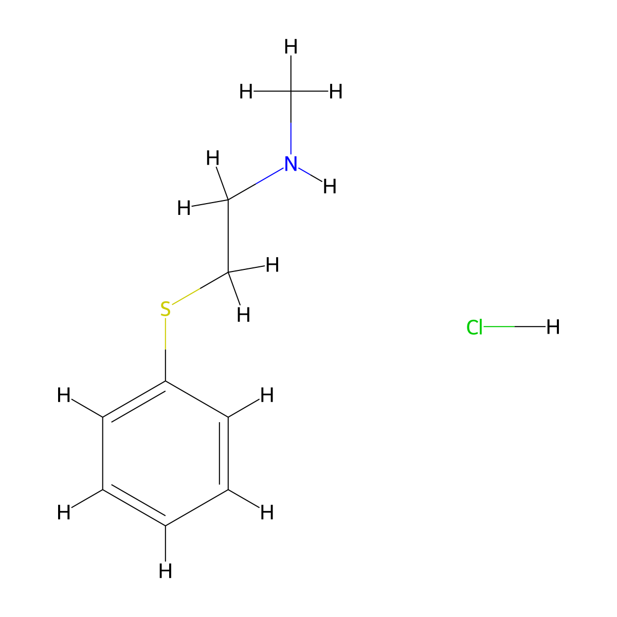N-Methyl-2-(phenylthio)ethanamine hydrochloride molecular structure, CAS 114458-72-9