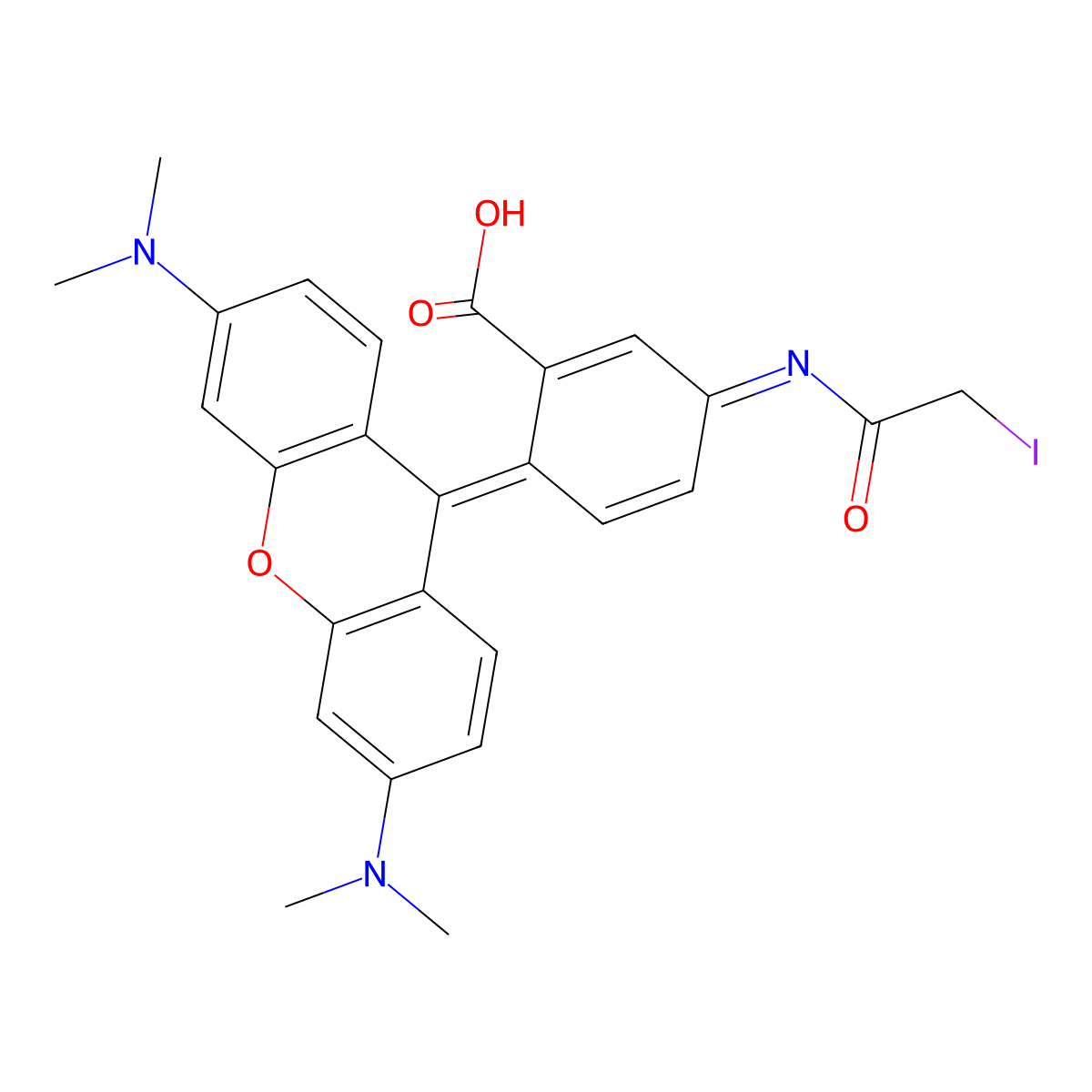Tetramethylrhodamine-5-iodoacetamide molecular structure, CAS 114458-99-0