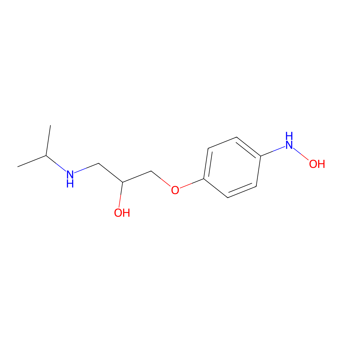 2-Propanol, 1-[4-(hydroxyamino)phenoxy]-3-[(1-methylethyl)amino]- molecular structure, CAS 114460-13-8