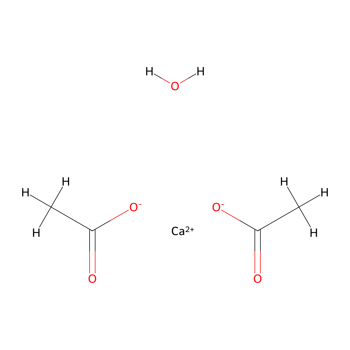 Calcium acetate monohydrate molecular structure, CAS 114460-21-8
