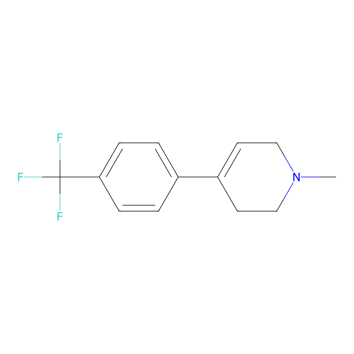 1-Methyl-4-[4-(trifluoromethyl)phenyl]-1,2,3,6-tetrahydropyridine molecular structure, CAS 114460-31-0