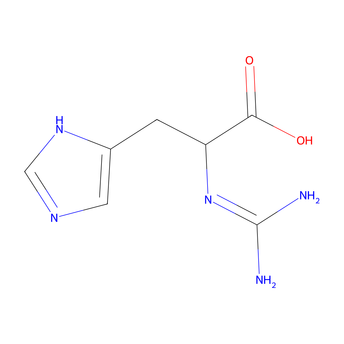 1-Guanidino-2-(4-imidazole)propionic acid molecular structure, CAS 114460-37-6