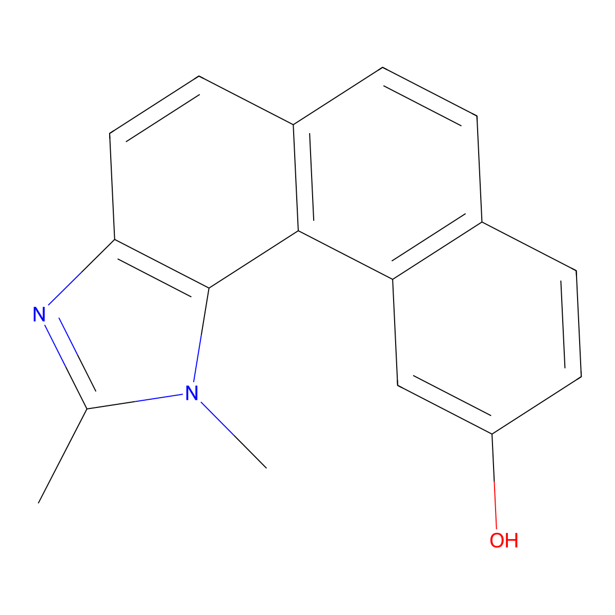 1H-Phenanthro(3,4-d)imidazol-10-ol, 1,2-dimethyl- molecular structure, CAS 114460-39-8