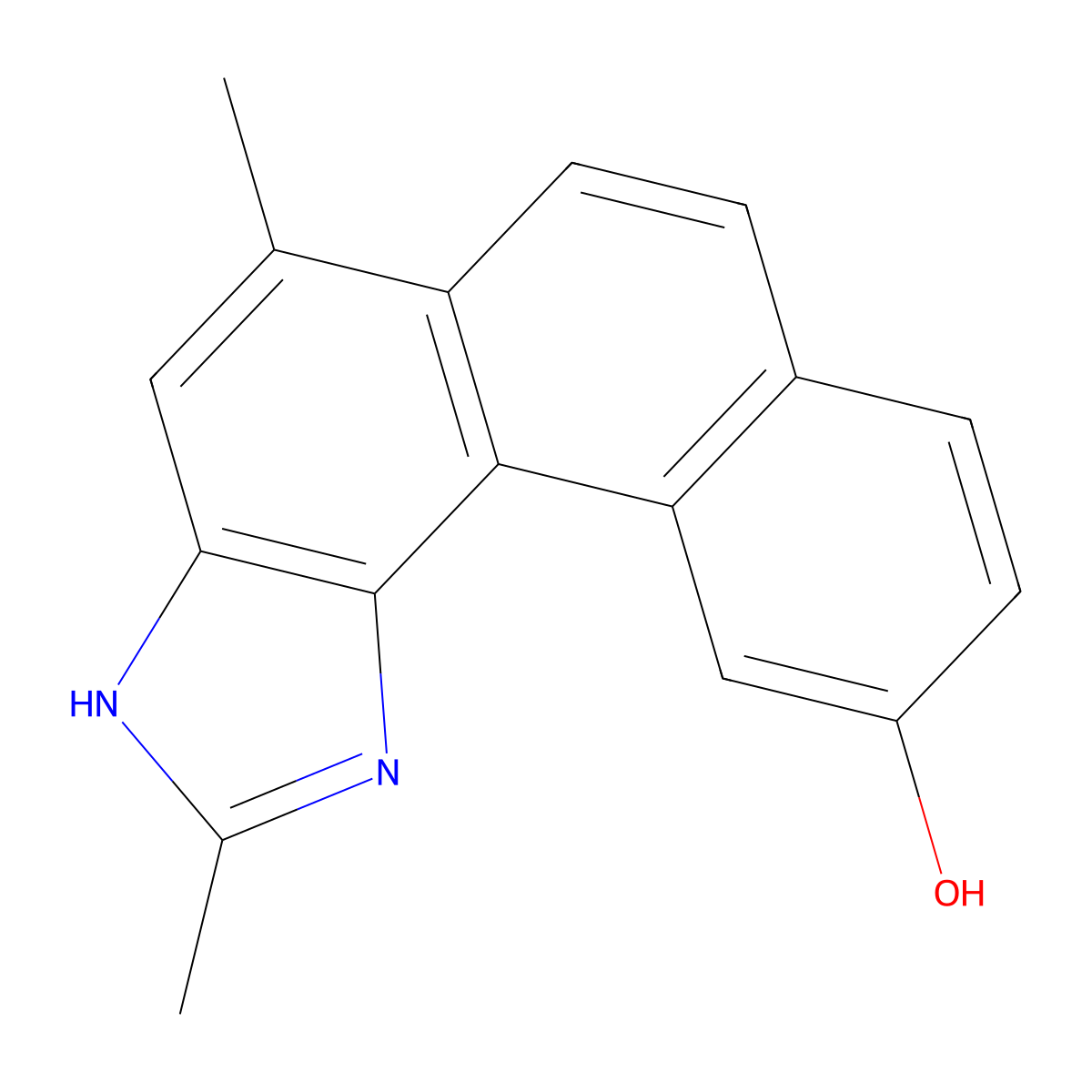 2,5-Dimethyl-3H-phenanthro(3,4-d)imidazol-10-ol molecular structure, CAS 114460-40-1