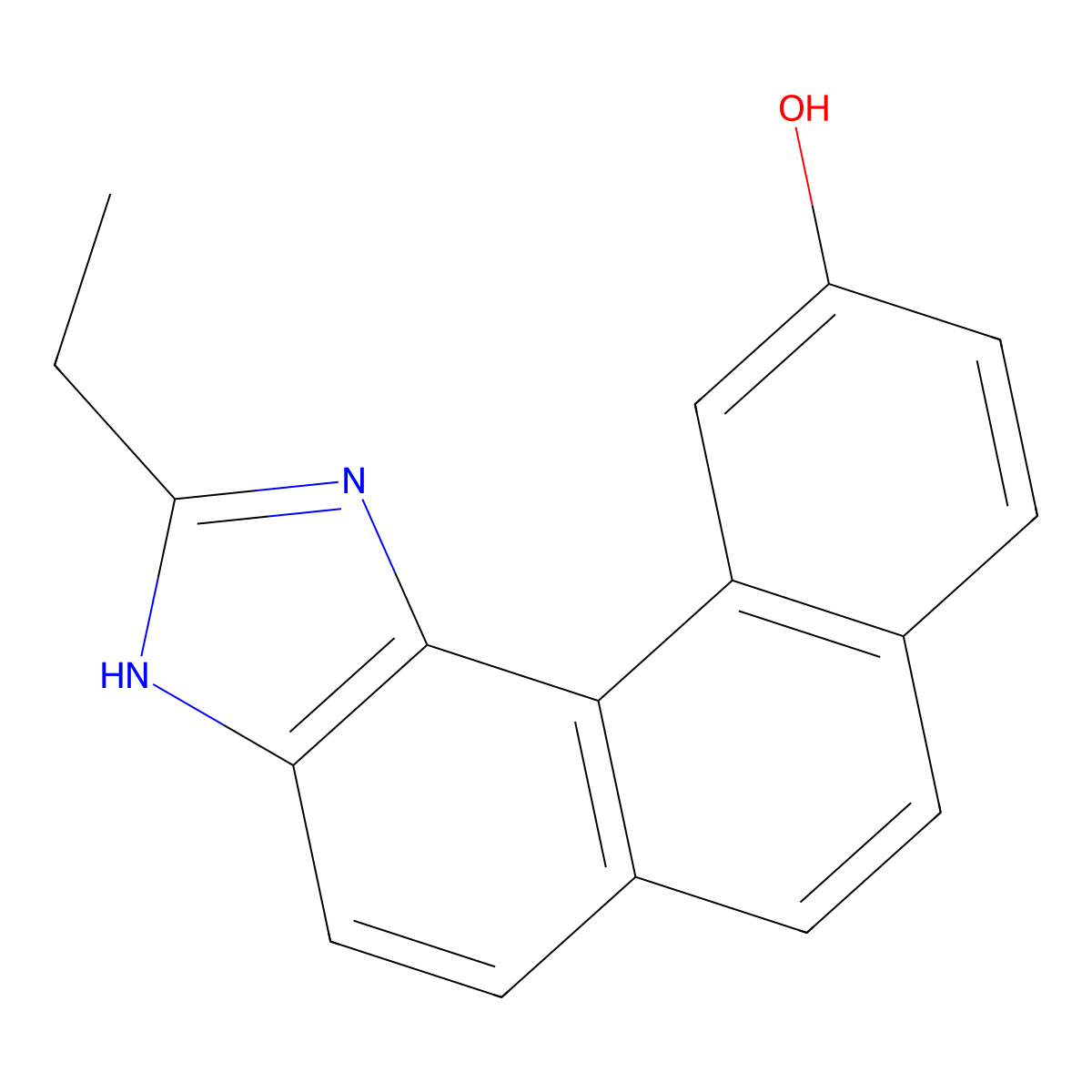 3H-Phenanthro(3,4-d)imidazol-10-ol, 2-ethyl- molecular structure, CAS 114460-41-2