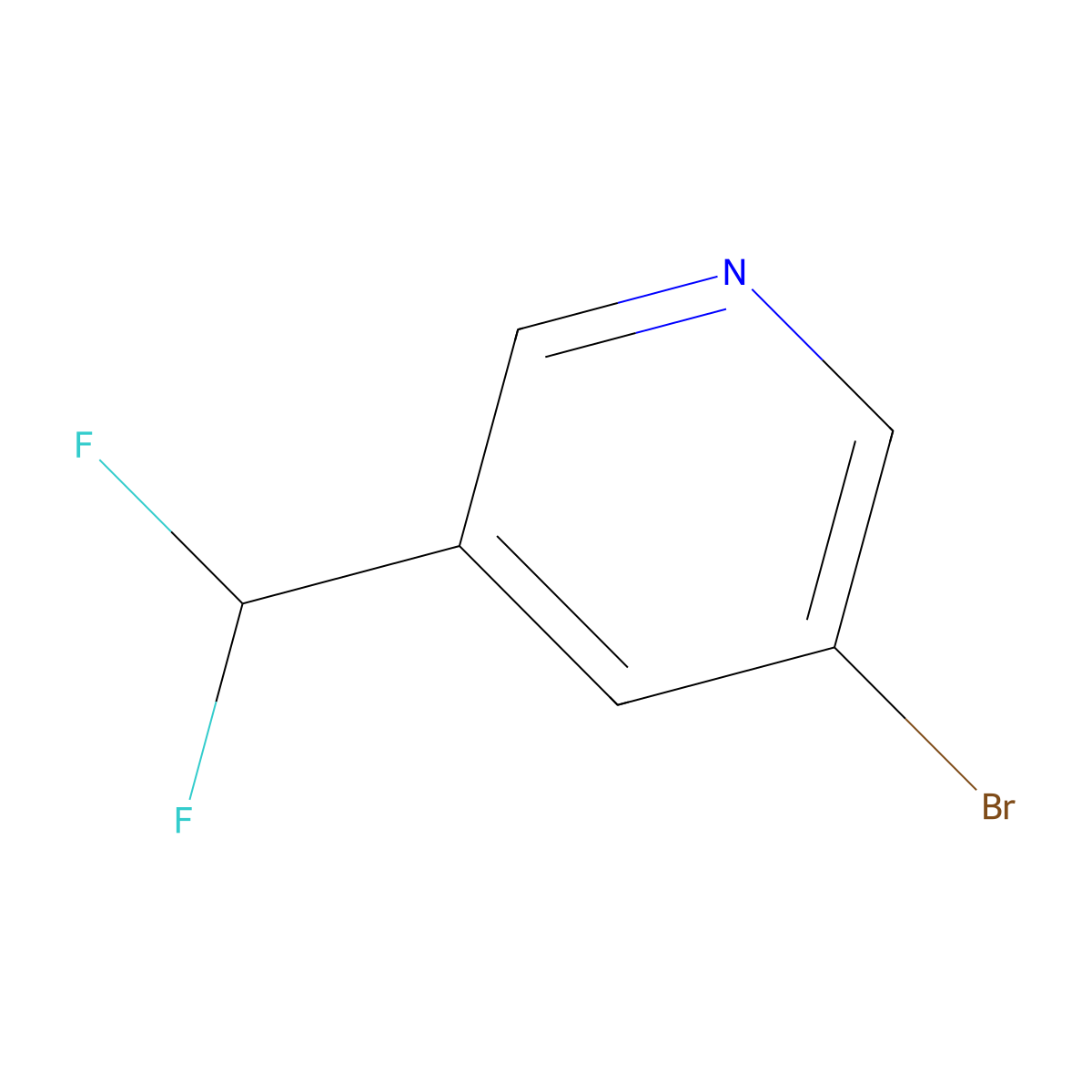 3-Bromo-5-(difluoromethyl)pyridine molecular structure, CAS 114468-04-1