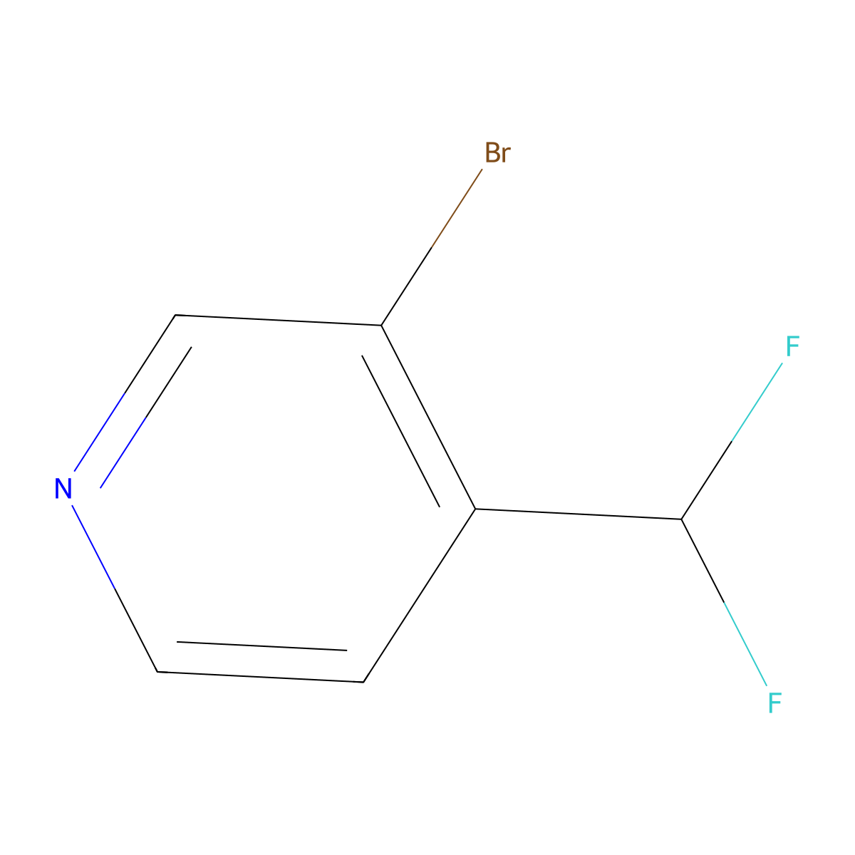 3-Bromo-4-(difluoromethyl)pyridine molecular structure, CAS 114468-05-2