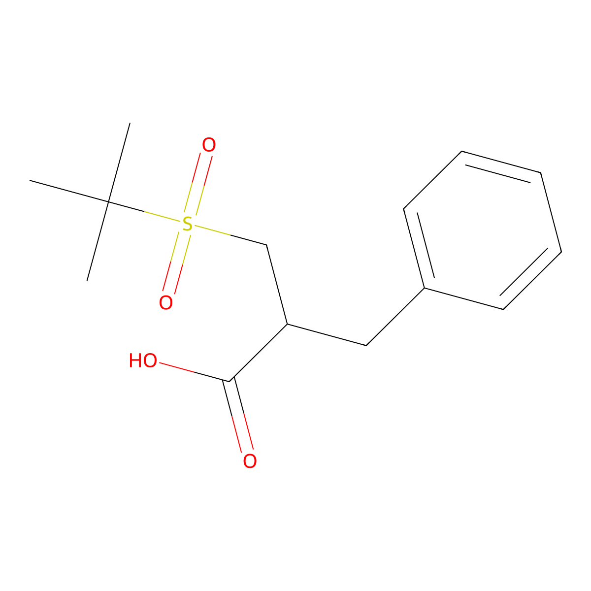 2-Benzyl-3-(tert-butylsulfonyl)propanoic acid molecular structure, CAS 114469-25-9