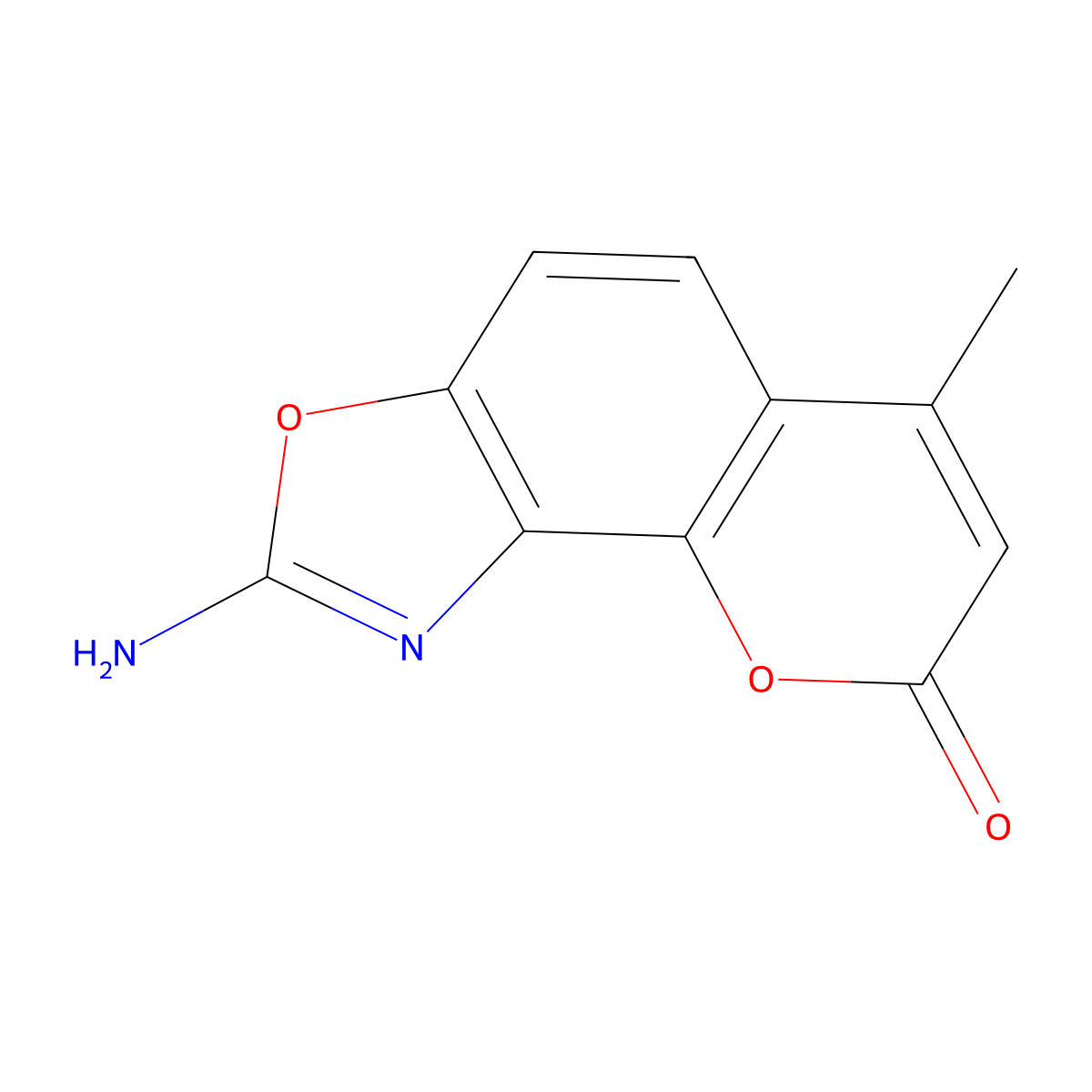 2-Amino-6-methylchromeno[8,7-D][1,3]oxazol-8-one molecular structure, CAS 114476-70-9