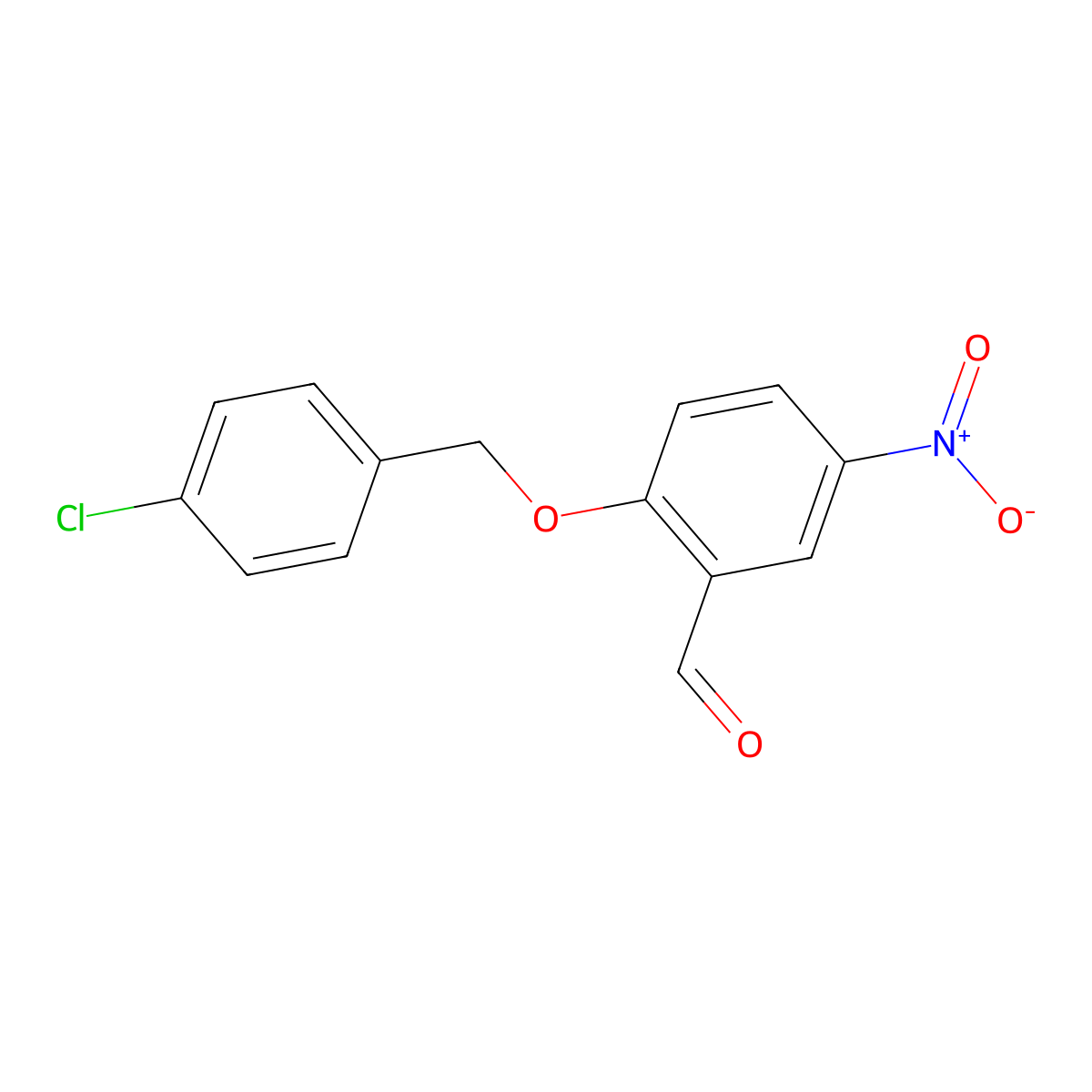 2-((4-Chlorobenzyl)oxy)-5-nitrobenzaldehyde molecular structure, CAS 114483-64-6