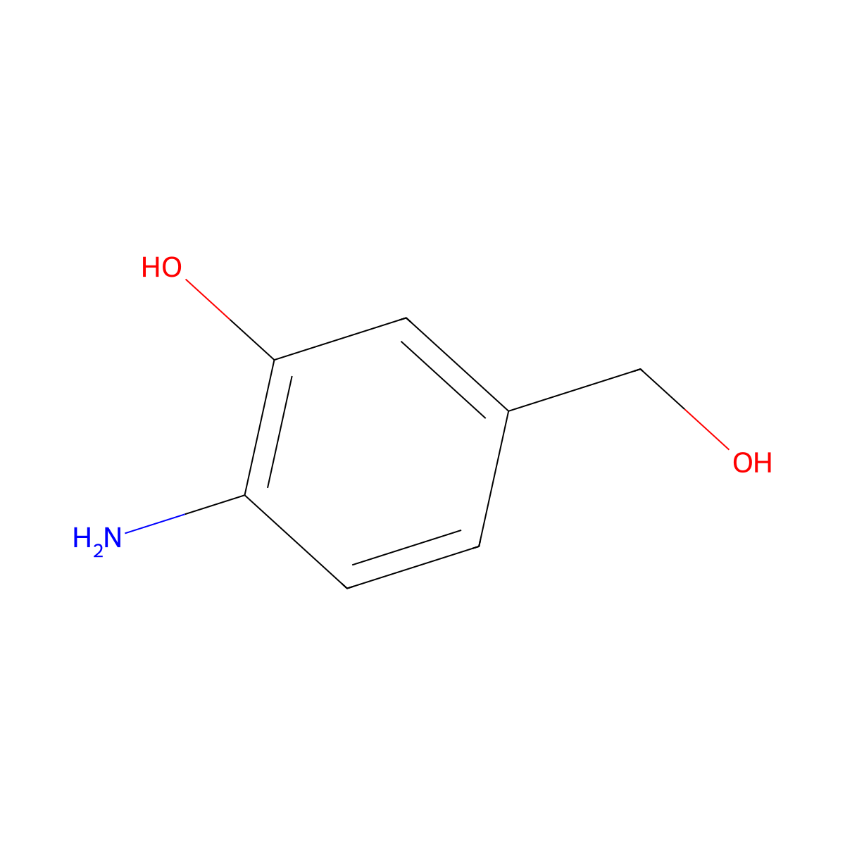 2-Amino-5-(hydroxymethyl)phenol molecular structure, CAS 114484-31-0