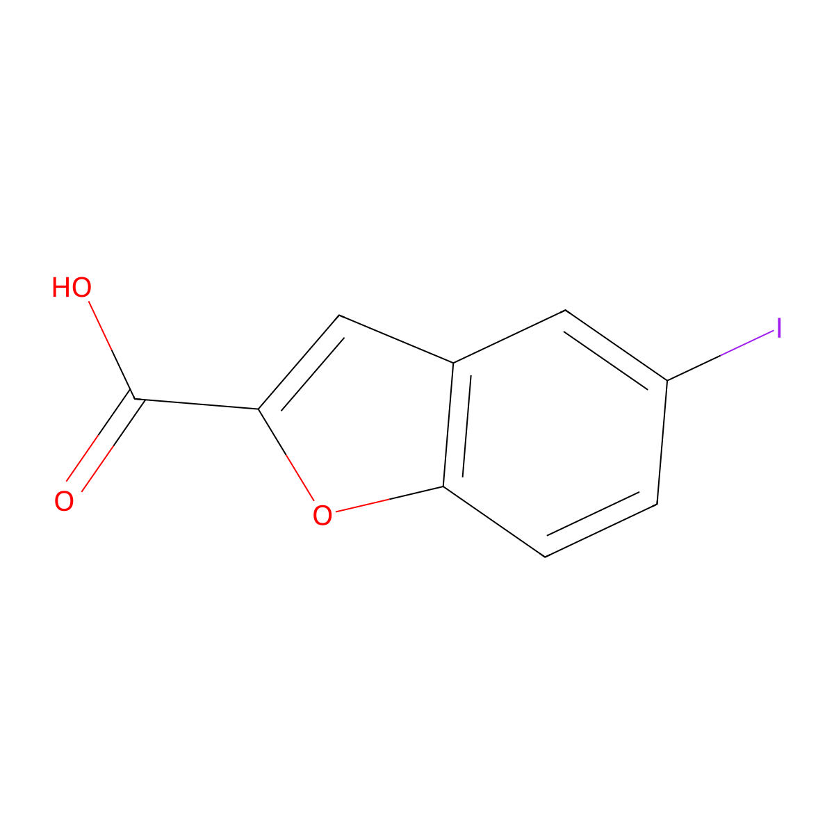 5-Iodobenzofuran-2-carboxylic acid molecular structure, CAS 1144854-04-5