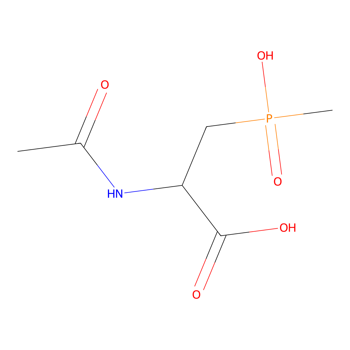 2-Acetamido-3-[hydroxy(methyl)phosphoryl]propanoic acid molecular structure, CAS 114496-35-4