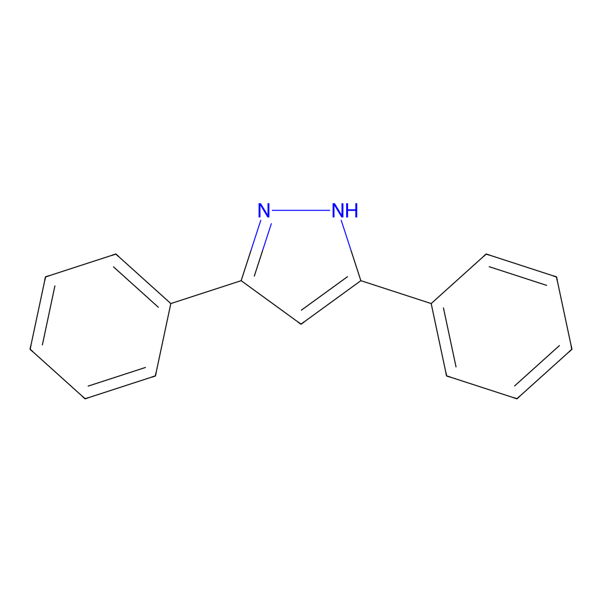 1H-Pyrazole, 3,5-diphenyl- molecular structure, CAS 1145-01-3