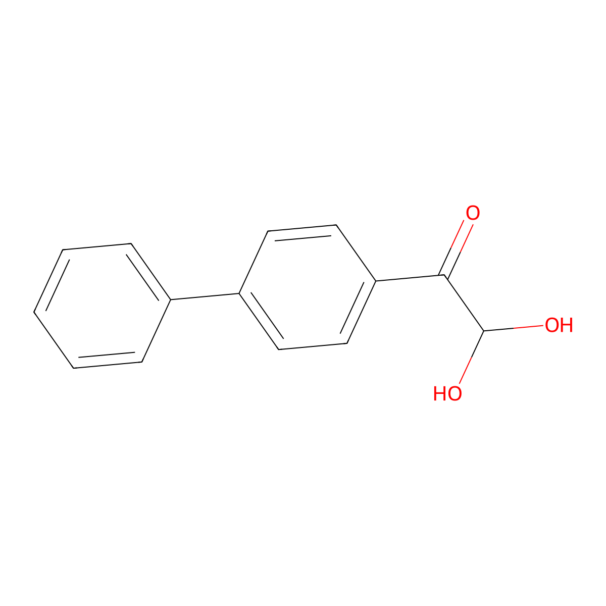 1-(1,1'-Biphenyl)-4-yl-2,2-dihydroxyethanone molecular structure, CAS 1145-04-6