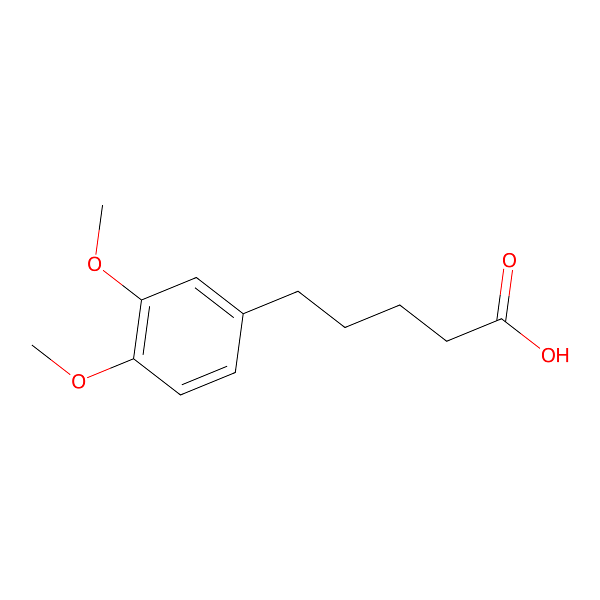 5-(3,4-Dimethoxyphenyl)pentanoic acid molecular structure, CAS 1145-15-9