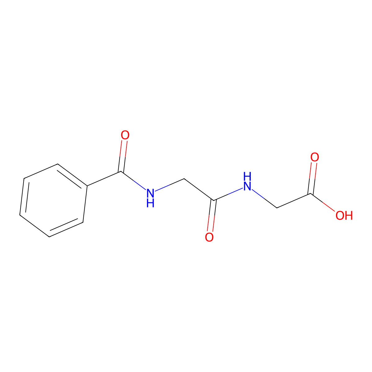 N-Hippurylglycine molecular structure, CAS 1145-32-0