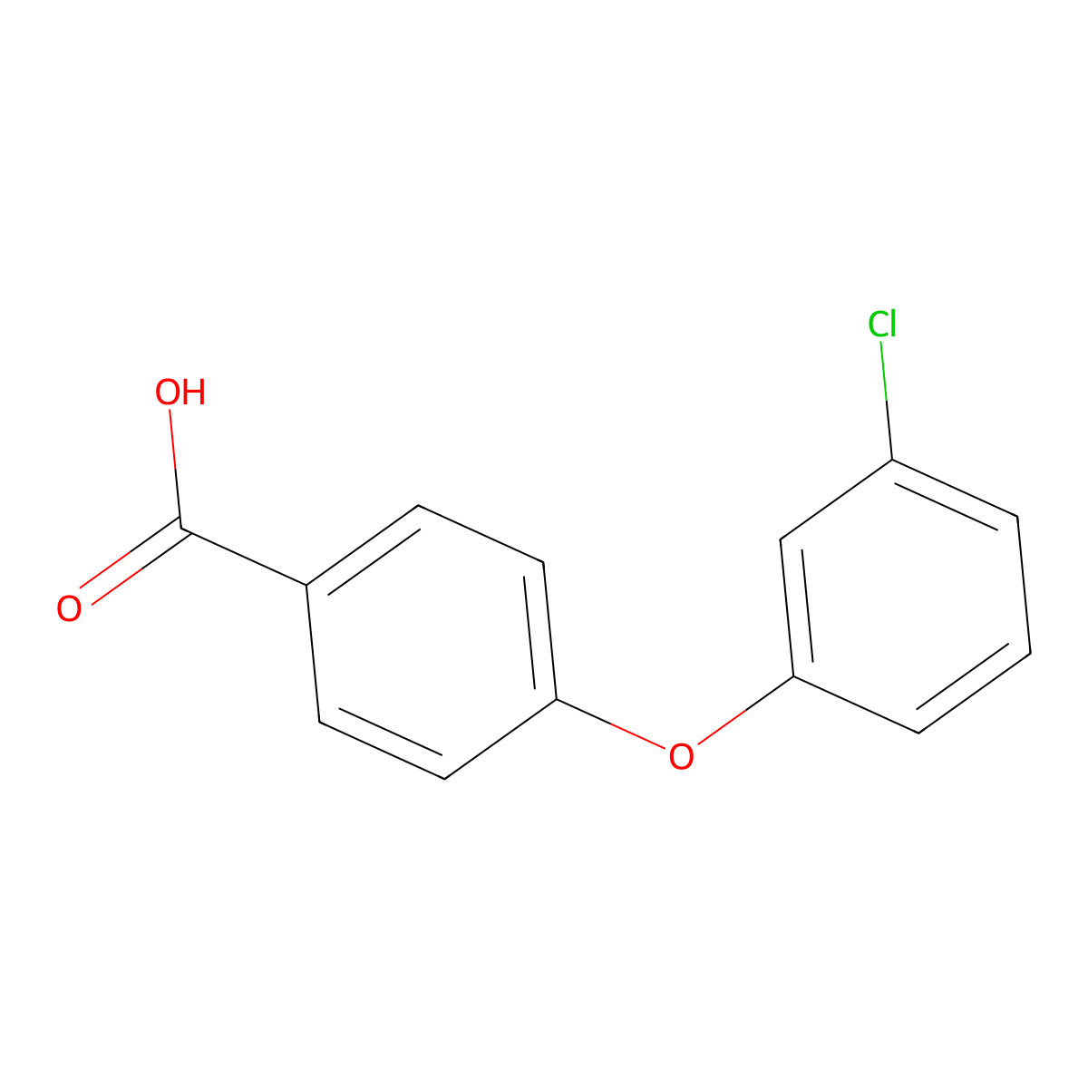 4-(3-Chlorophenoxy)benzoic acid molecular structure, CAS 1145-58-0