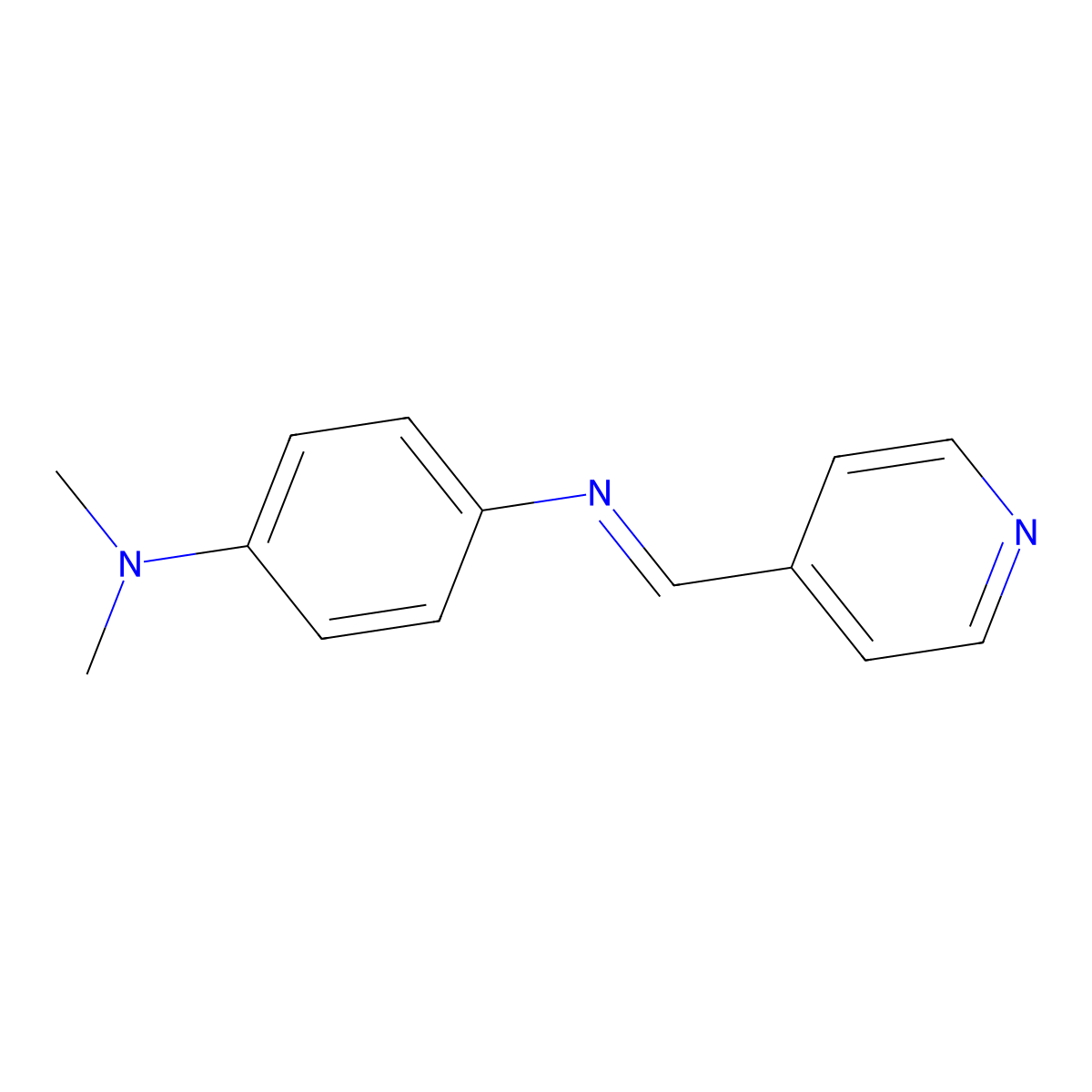 1,4-Benzenediamine, N,N-dimethyl-N'-(4-pyridinylmethylene)- molecular structure, CAS 1145-75-1