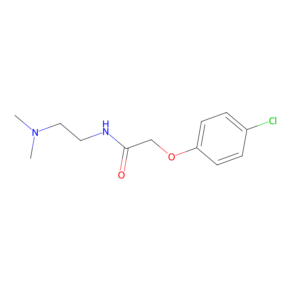 Acetamide, 2-(p-chlorophenoxy)-N-(2-(dimethylamino)ethyl)- molecular structure, CAS 1145-90-0