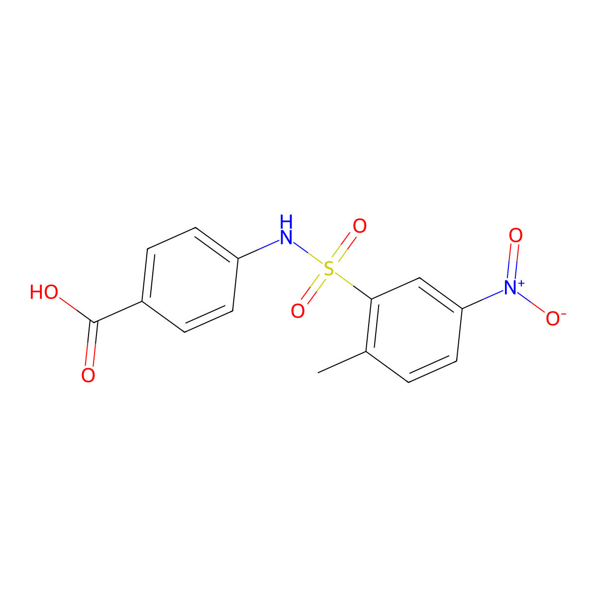 4-(2-Methyl-5-nitrobenzenesulfonamido)benzoic acid molecular structure, CAS 114500-26-4