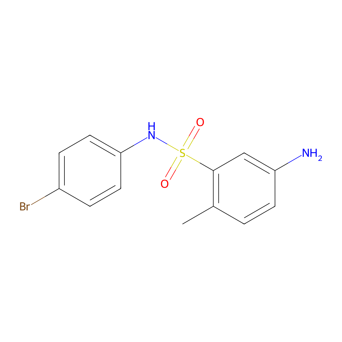 5-amino-N-(4-bromophenyl)-2-methylbenzene-1-sulfonamide molecular structure, CAS 114500-28-6