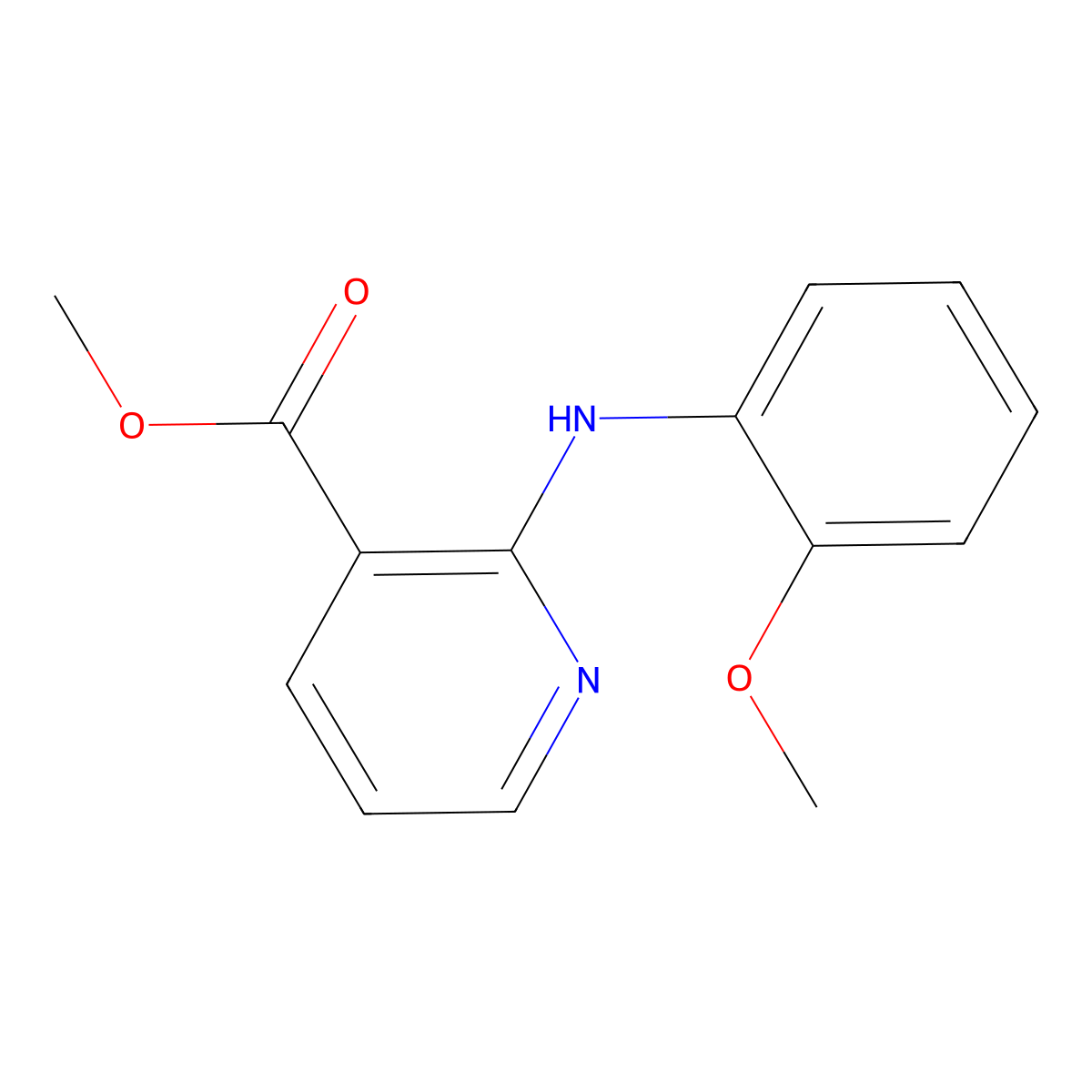 Methyl 2-[(2-methoxyphenyl)amino]pyridine-3-carboxylate molecular structure, CAS 114501-07-4