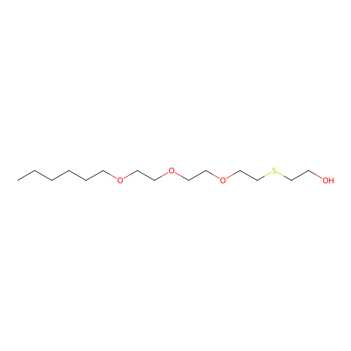 2-{2-[2-(2-Hexyloxyethoxy)ethoxy]ethylthio}ethan-1-ol molecular structure, CAS 114502-78-2