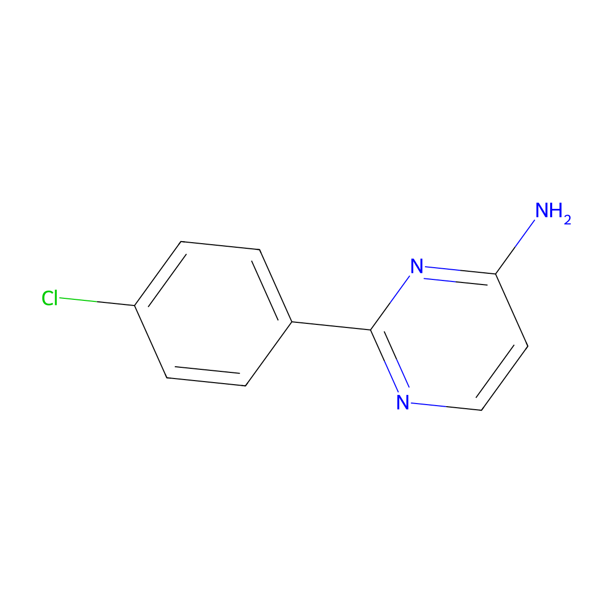 2-(4-Chlorophenyl)pyrimidin-4-amine molecular structure, CAS 114523-63-6