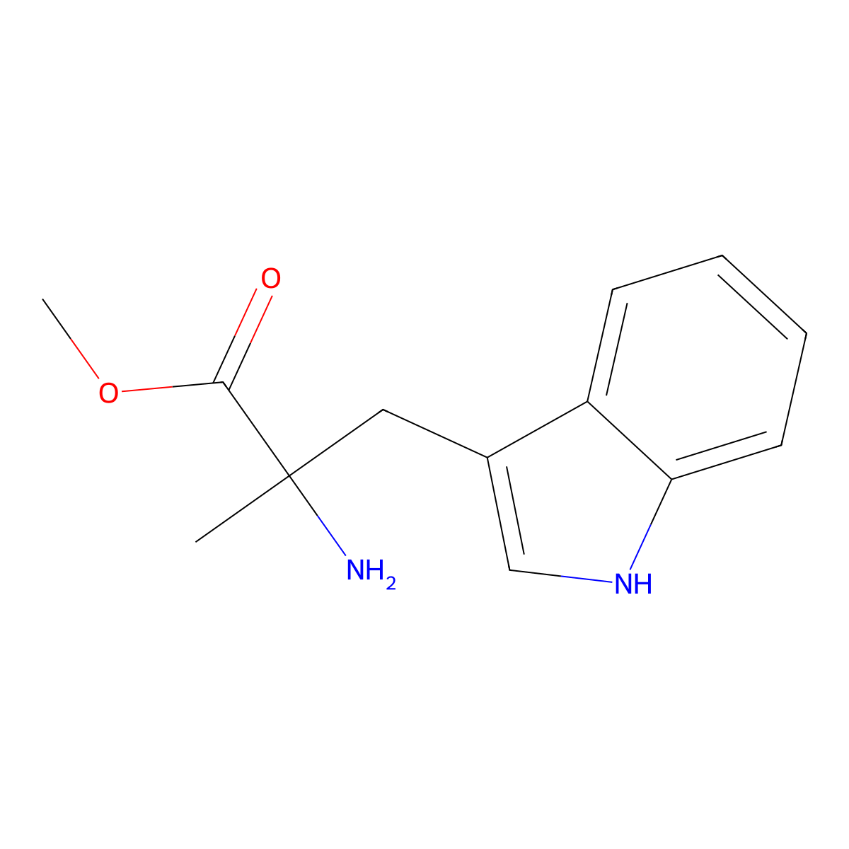 methyl 2-amino-3-(1H-indol-3-yl)-2-methylpropanoate molecular structure, CAS 114524-80-0