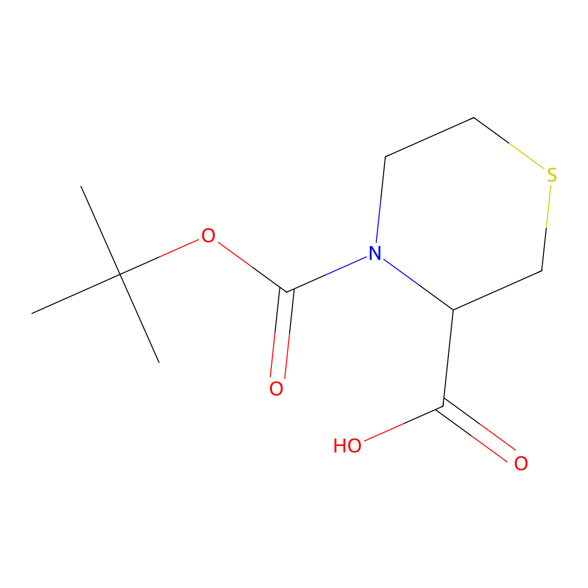 (R)-4-Boc-thiomorpholine-3-carboxylic acid molecular structure, CAS 114525-81-4
