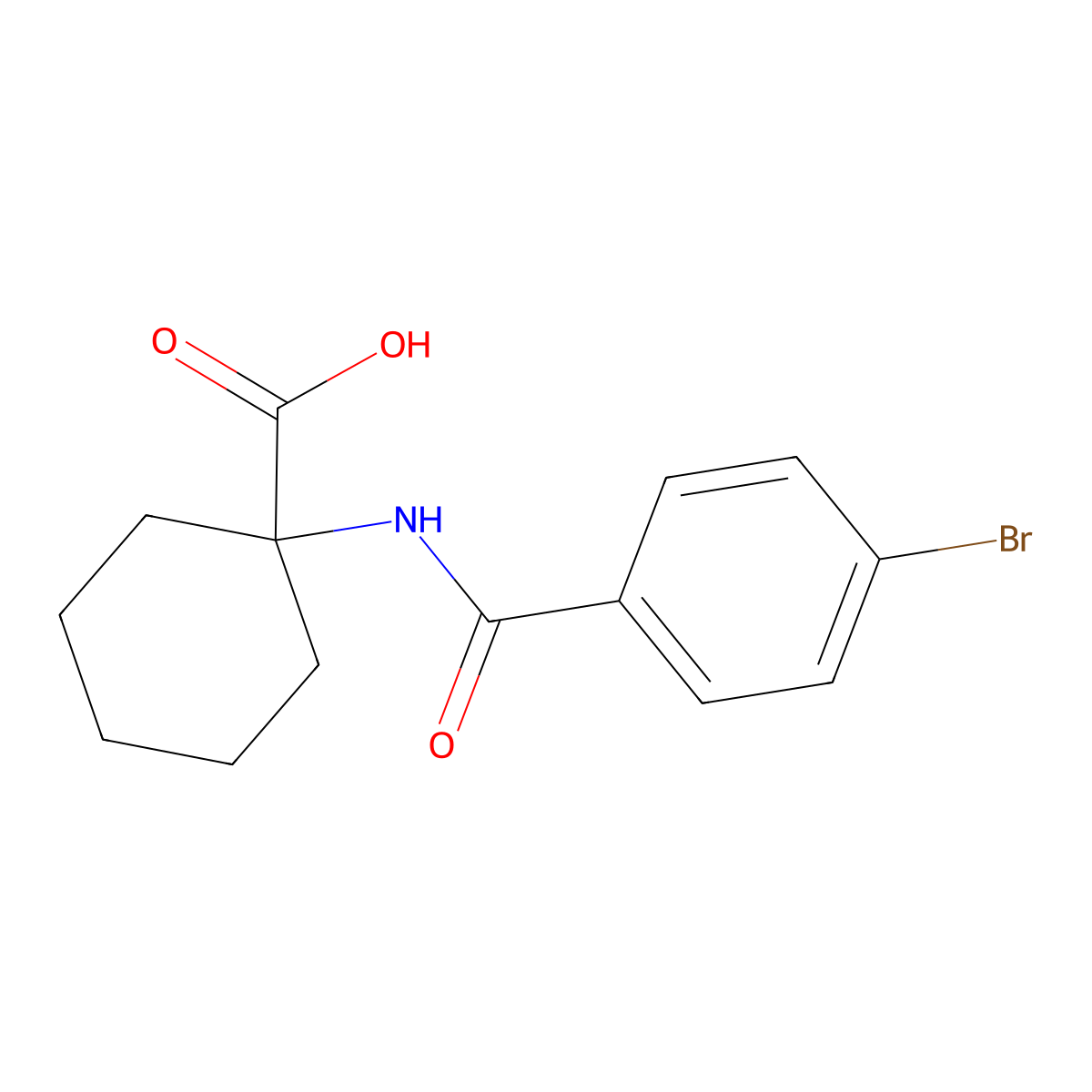 1-(4-Bromobenzamido)cyclohexane-1-carboxylic acid molecular structure, CAS 114532-75-1