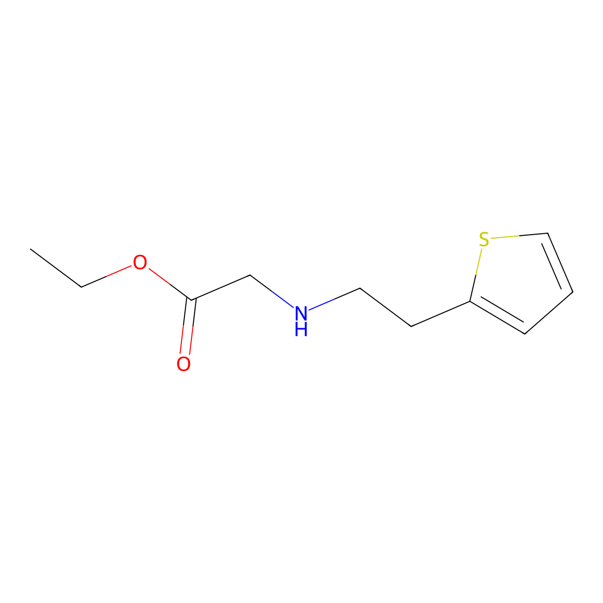 N-[2-(2-Thienyl)ethyl]glycine ethyl ester molecular structure, CAS 114550-00-4