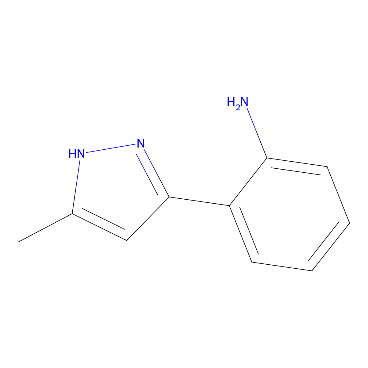 2-(3-methyl-1H-pyrazol-5-yl)aniline molecular structure, CAS 114554-23-3