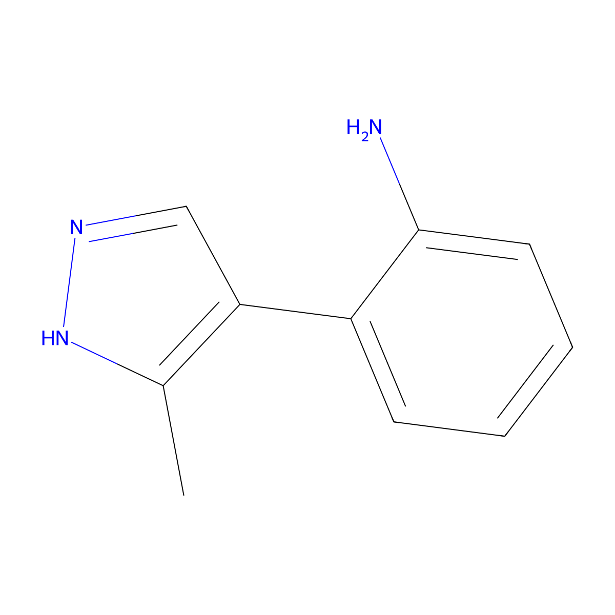 2-(5-methyl-1H-pyrazol-4-yl)aniline molecular structure, CAS 114554-24-4