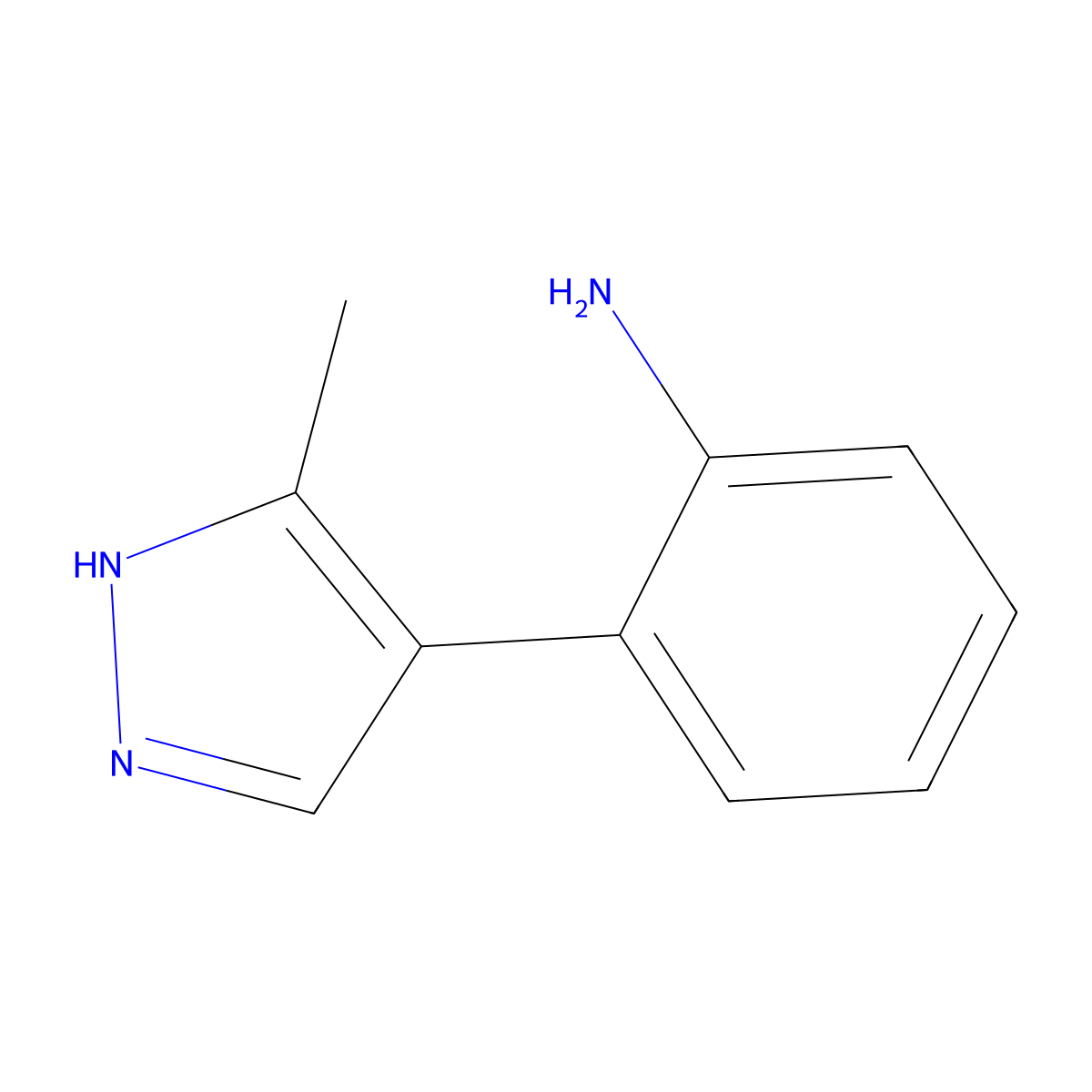 2-(5-methyl-1H-pyrazol-4-yl)aniline molecular structure, CAS 114554-24-4