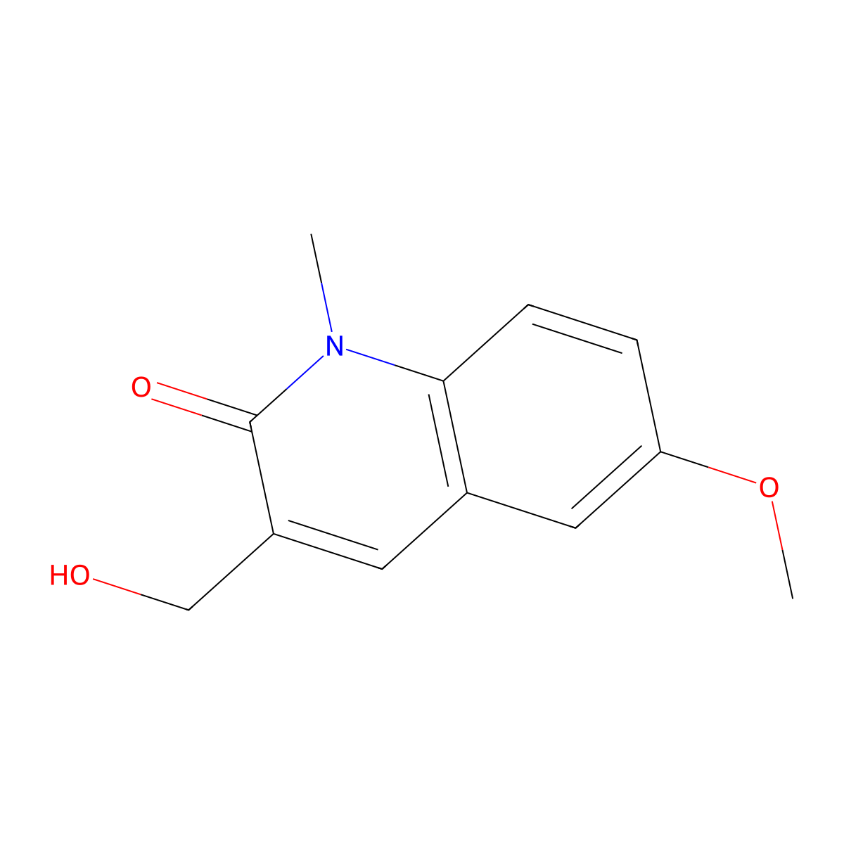 3-(hydroxymethyl)-6-methoxy-1-methylquinolin-2(1H)-one molecular structure, CAS 114561-28-3