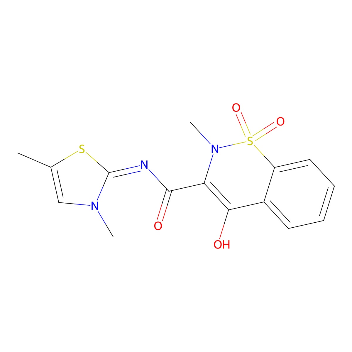 N-((2Z)-3,5-dimethyl-2,3-dihydro-1,3-thiazol-2-ylidene)-4-hydroxy-2-methyl-1,1-dioxo-1,2-dihydro-1lambda6,2-benzothiazine-3-carboxamide molecular structure, CAS 1145656-36-5
