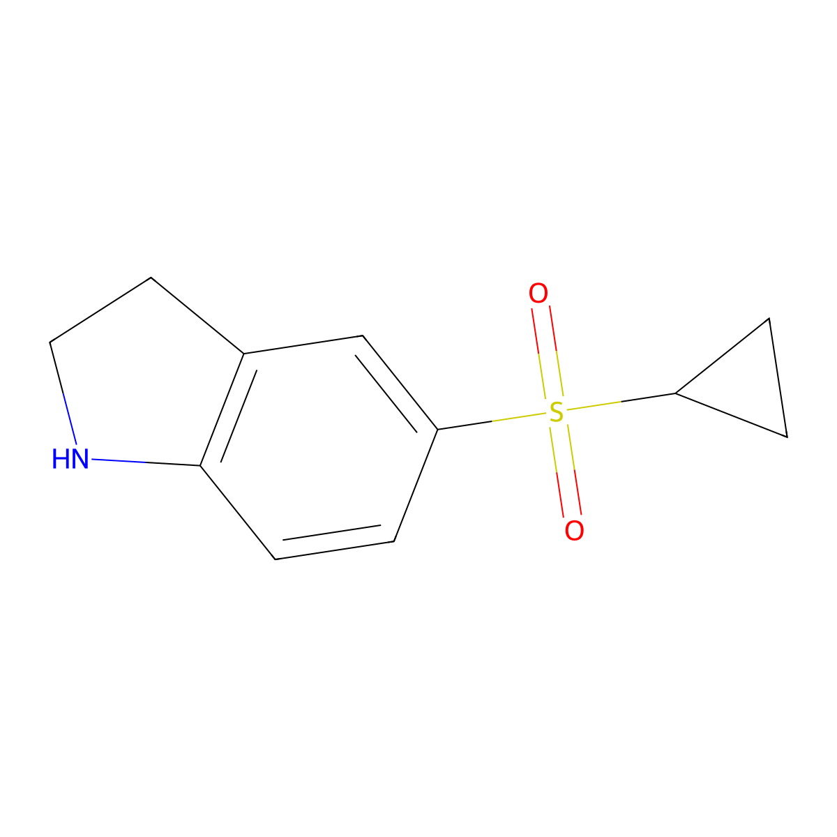 5-(Cyclopropanesulfonyl)-2,3-dihydro-1H-indole molecular structure, CAS 1145658-33-8