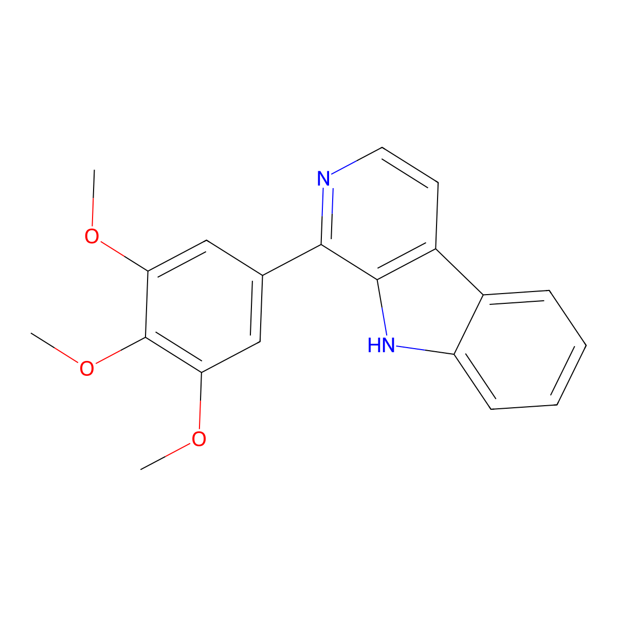 1-(3,4,5-trimethoxyphenyl)-9H-pyrido[3,4-b]indole molecular structure, CAS 1145668-23-0