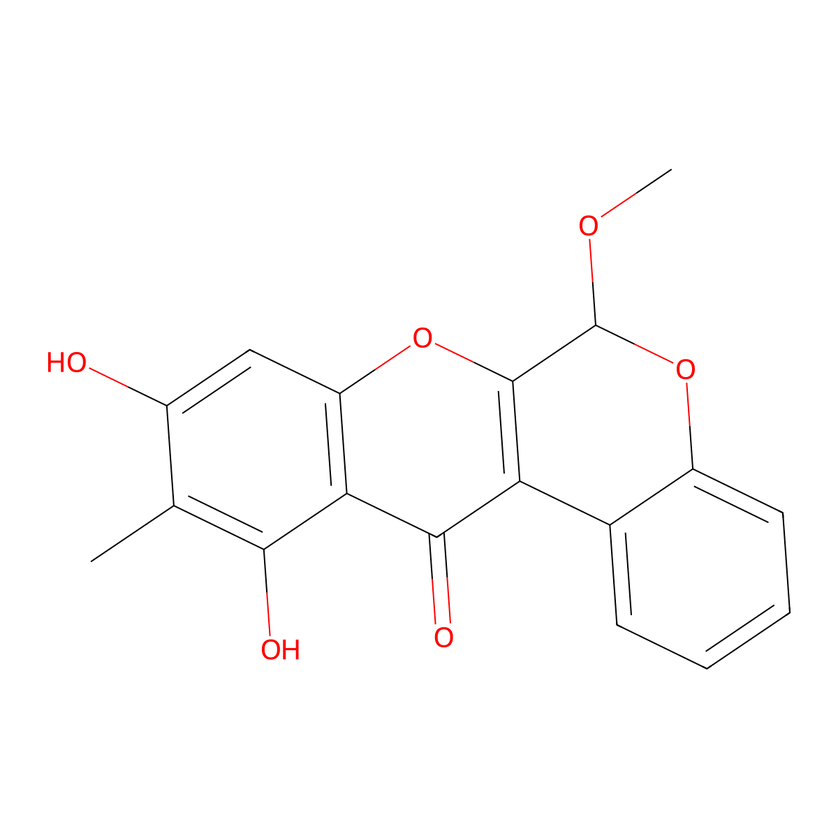 Boeravinone A molecular structure, CAS 114567-33-8